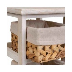 Comodino Alexandra House Living Bianco 25 x 57 x 25 cm