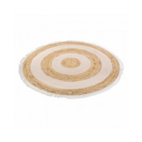 Tappeto Alexandra House Living Bianco Naturale 100 x 100 cm Circolare