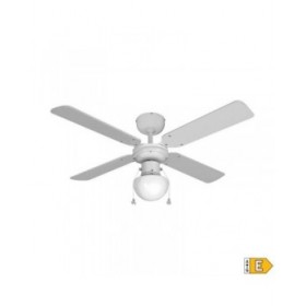 Ventilatore da Soffitto con Luce EDM 33800 Caribe Bianco 50 W