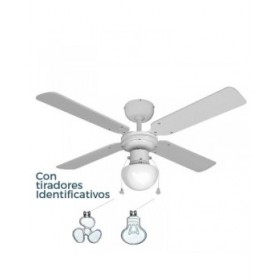 Ventilatore da Soffitto con Luce EDM 33800 Caribe Bianco 50 W