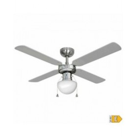 Ventilatore da Soffitto con Luce EDM 33801 Caribe Argentato 50 W