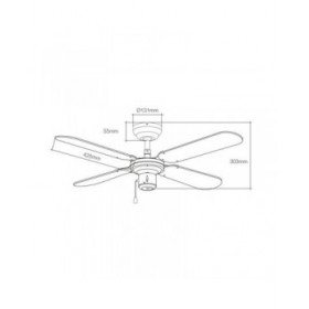Ventilatore da Soffitto EDM 33802 Báltico Bianco 50 W ø 102 cm
