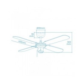 Ventilatore da Soffitto EDM 33802 Báltico Bianco 50 W ø 102 cm