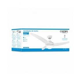 Ventilatore da Soffitto con Luce EDM 33803 Egeo Bianco 60 W