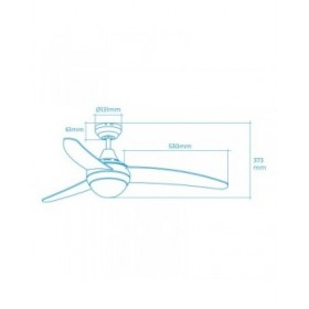 Ventilatore da Soffitto con Luce EDM 33803 Egeo Bianco 60 W