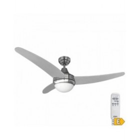 Ventilatore da Soffitto con Luce EDM 33804 Egeo Argentato 60 W