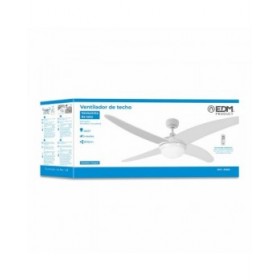 Ventilatore da Soffitto con Luce EDM 33806 Caspio Bianco 60 W