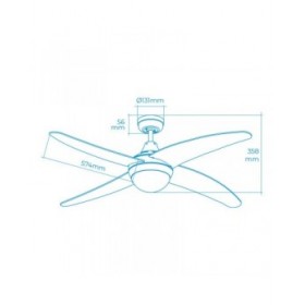 Ventilatore da Soffitto con Luce EDM 33806 Caspio Bianco 60 W