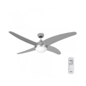 Ventilatore da Soffitto con Luce EDM 33807 Caspio Argentato 60 W