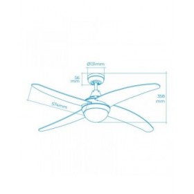 Ventilatore da Soffitto con Luce EDM 33807 Caspio Argentato 60 W