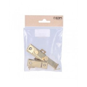 Chiavistello per porta EDM 85078 Ottone lucido 8 cm Reversibile
