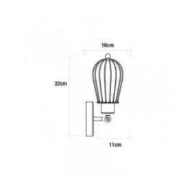 Applique da Parete EDM 32105 Nero 60 W Vintage 220-240 V 11 x 16 x 32 cm