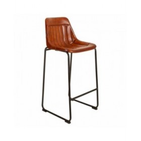 Sgabello Alexandra House Living Marrone Nero Pelle Ferro 50 x 106 x 46 cm