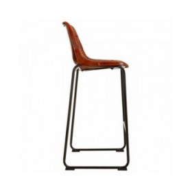 Sgabello Alexandra House Living Marrone Nero Pelle Ferro 50 x 106 x 46 cm