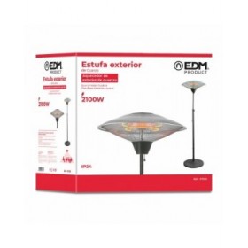 Stufetta al Quarzo EDM 07093 07093 2100 W Ø 56,5 x 190 cm Bianco Nero