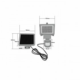 Faretto Solare Galix Rilevatore di Movimento Nero Plastica 13,5 x 13,5 x 20 cm
