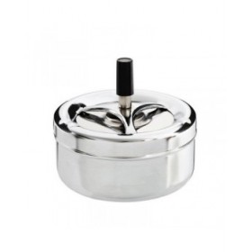 Posacenere Excellent Houseware Con coperchio Girevole Argentato Multicolore in metallo Acciaio inossidabile Ø 9,5 cm