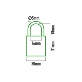 Lucchetto con chiave EDM 85208 Ottone 30 x 17 mm
