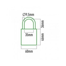 Lucchetto con chiave EDM 85211 Ottone 60 x 36 mm