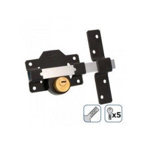 Chiavistello di sicurezza EDM 85192 Nero nichel 83 x 170 mm Ø26 mm