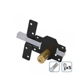 Chiavistello di sicurezza EDM 85192 Nero nichel 83 x 170 mm Ø26 mm