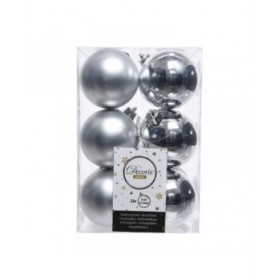 Palle di Natale Decoris Argentato Argento Plastica 12 Unità