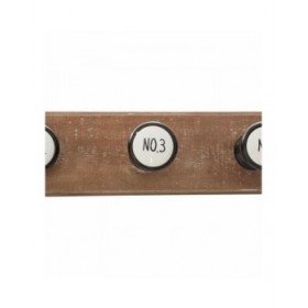 Appendiabiti da parete Atmosphera Numeri 6 Grucce 66 x 8,5 x 8,8 cm Legno