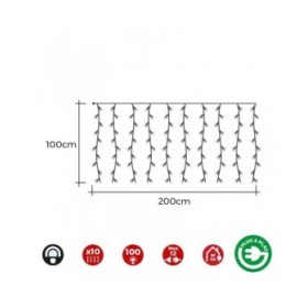 Ghirlanda di Luci LED EDM 71480 1,8 W 2 x 1 m Bianco (Bianco Freddo)