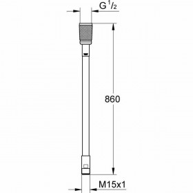 Tubo per Doccia Grohe M15x1/2 46104-000 Metallo 86 cm