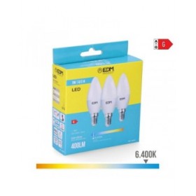 Confezione da 3 lampadine LED EDM 98205 G 35 W 5 W 50 W E14 400 lm Ø 3,6 x 10 cm (6400 K)