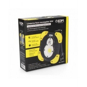 Torcia LED EDM 36377 XL Giallo Nero 15 W 250 Lm 750 Lm Faretto Ricaricabile