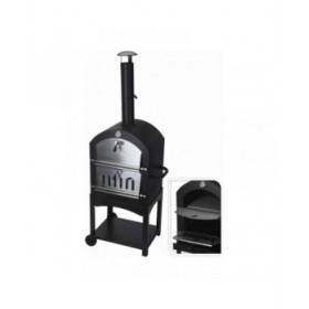 Barbecue a Carboni con Ruote Nero (Ø10 x 46,5 cm) (44,5 x 65 x 158 cm)