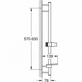 Binario doccia Grohe 26599000 Metallo Plastica 60 cm