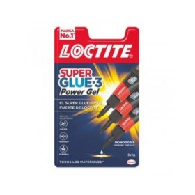 Adesivo Istantaneo Loctite Super Glue-3 Power Gel Mini Trio 3 Unità (1 g)