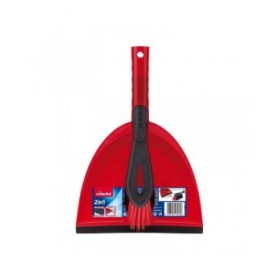 Set di Pulizia Scopa e Paletta Vileda Rosso Plastica