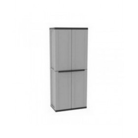 Armadio guardaroba Terry jline268 Nero Nero/Grigio Resina Plastica 68 x 37,5 x 163,5 cm