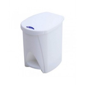 Secchio della Spazzatura a Pedale Plastiken Bianco PVC