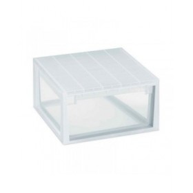 Cassettiera Terry LightDrawer L Multiuso Bianco Trasparente polipropilene Plastica 39,6 x 39 x 21,3 cm