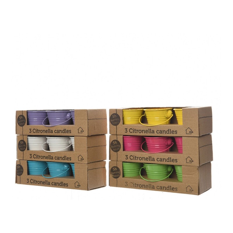 Repellente per le zanzare Decoris Set di Candele Ø 5 x 6,5 cm Multicolore 45 g