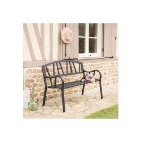 Panca con Schienale Antracite Ferro (123 X 53 X 86 cm)
