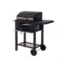 Barbecue a Carbone con Coperchio e Ruote 48,5 x 36 x 96 cm Nero