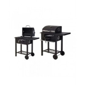 Barbecue a Carbone con Coperchio e Ruote 48,5 x 36 x 96 cm Nero