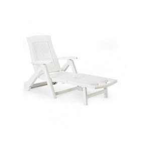 Lettino IPAE Progarden Zircone Pieghevole Con ruote Bianco polipropilene (72 x 195 x 101 cm)