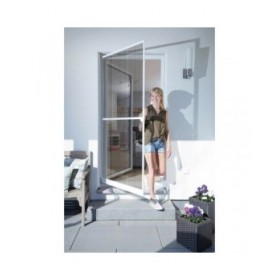 Zanzariera Schellenberg Con porta Fibra di Vetro Alluminio Bianco (100 x 210 cm)