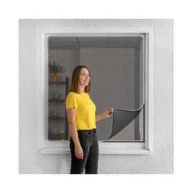 Zanzariera Schellenberg Magnetico Con cornice Fibra di Vetro Bianco (100 x 120 cm)