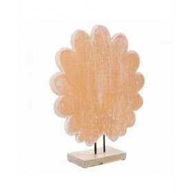 Statua Decorativa Alexandra House Living Naturale Vetro Legno MDF Pavone 53 x 12 x 46 cm
