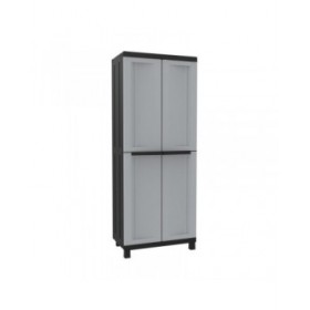 Armadio guardaroba Terry Nero/Grigio Resina Plastica 68 X 39 X 170 CM