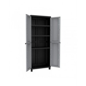 Armadio guardaroba Terry Nero/Grigio Resina Plastica 68 X 39 X 170 CM