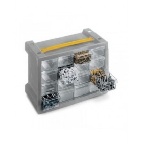 Cassettiera Terry N16 Grigio Viti Trasparente 16 cassetti