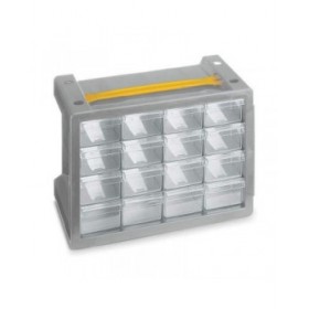 Cassettiera Terry N16 Grigio Viti Trasparente 16 cassetti